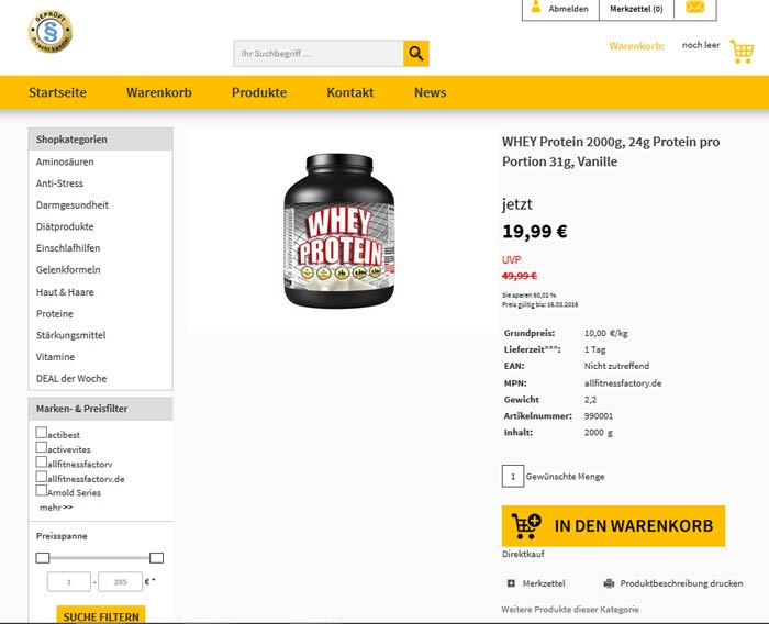 Whey Protein kaufen Onlineshop